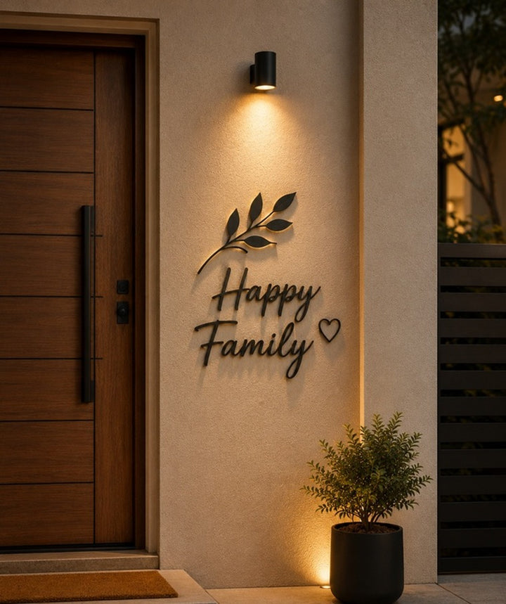 Happy Family Acrylic Wall Sign